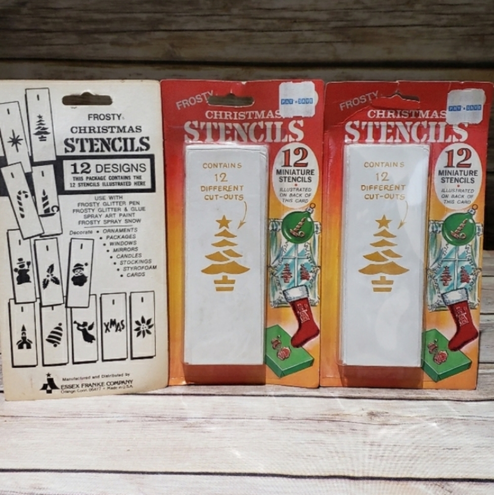 Vtg frosty christmas mini stencils